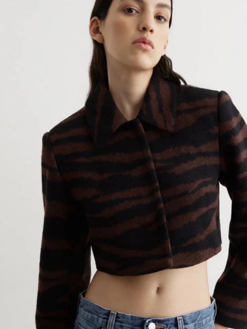 Ganni Cropped Animal Print Jacket